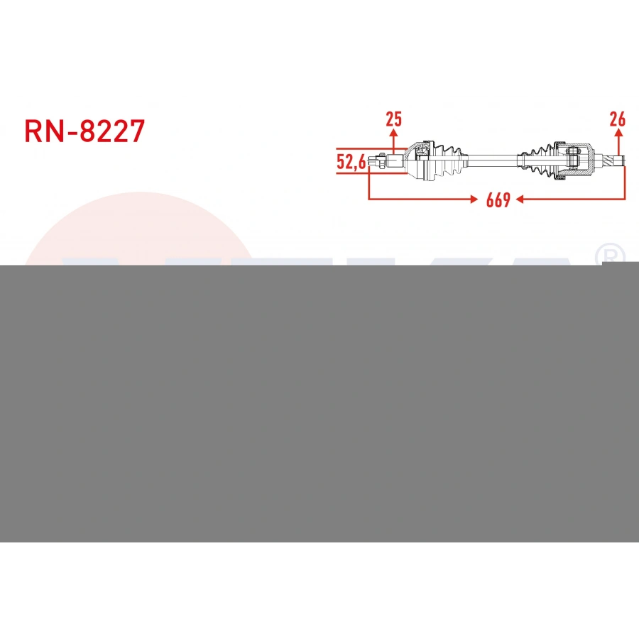 KOMPLE AKS SOL ON UZUNLUK 669mm RENAULT SCENIC II 1.6i 16v A-T 2003-2009 / GRAND SCENIC II 1.6i 16v A-T 2004-2009