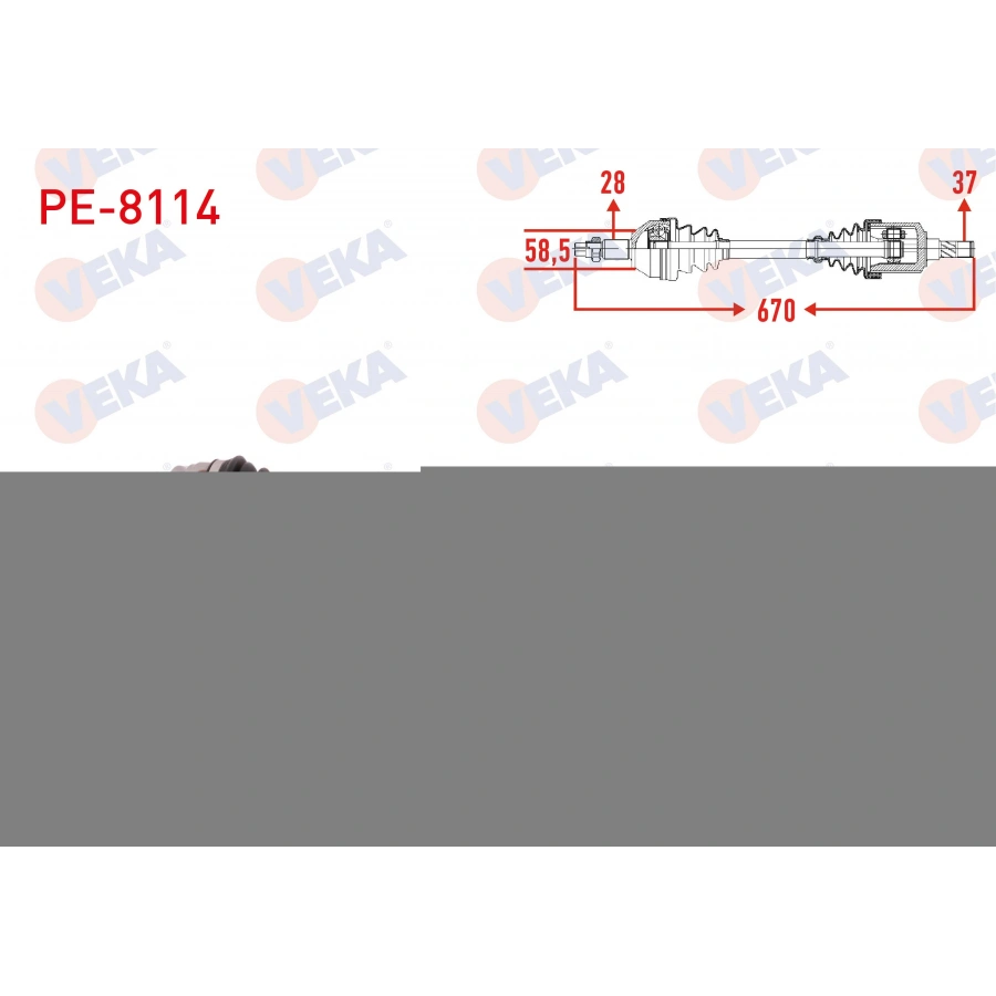 KOMPLE AKS SOL ON UZUNLUK 670mm PEUGEOT RIFTER 1.5 HDI 2019-/ PARTNER 1.5 HDI 2018- / CITROEN BERLINGO 1.5 HDI 2018- / OPEL COMBO 1.5 CDTI 2019-
