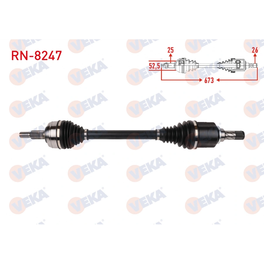KOMPLE AKS SOL ON UZUNLUK 673mm RENAULT CAPTUR I 1.3 TCE M-T 2018-