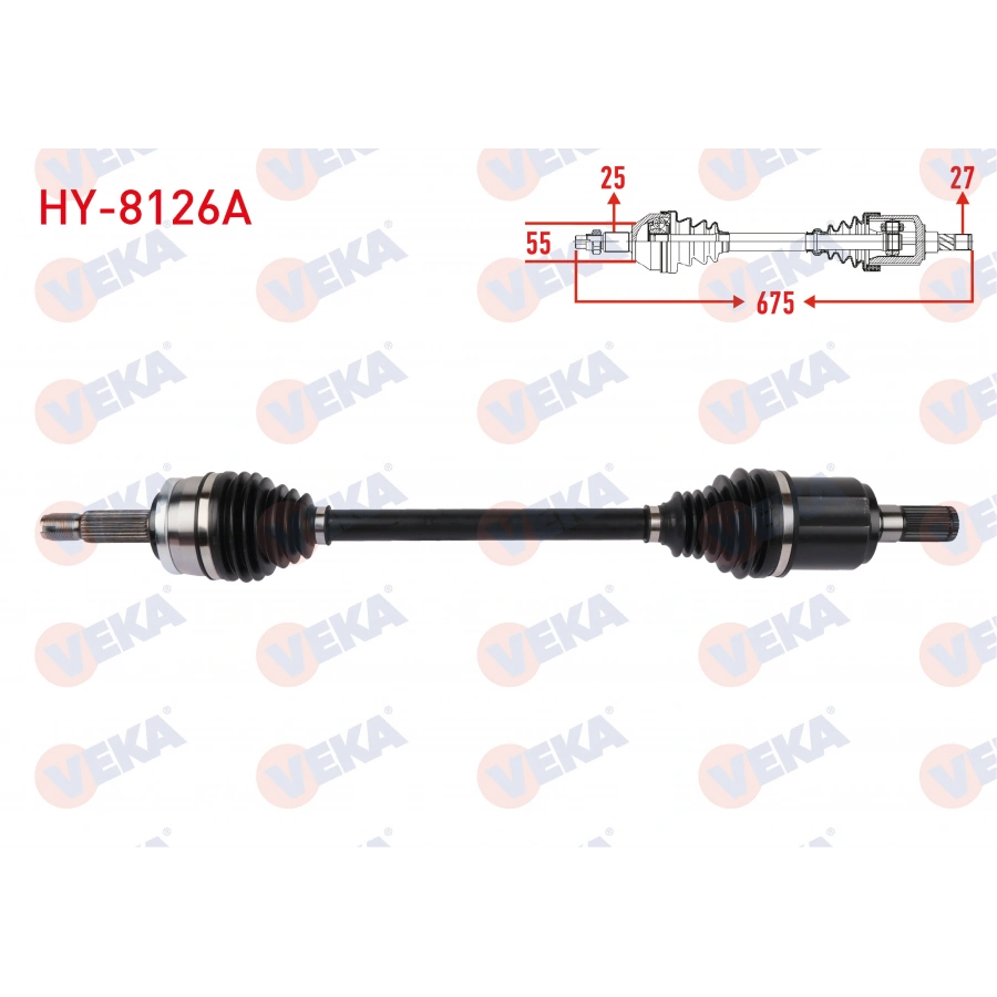 KOMPLE AKS SOL ON UZUNLUK 675mm HYUNDAI i20 1.4 6 A-T 2021-