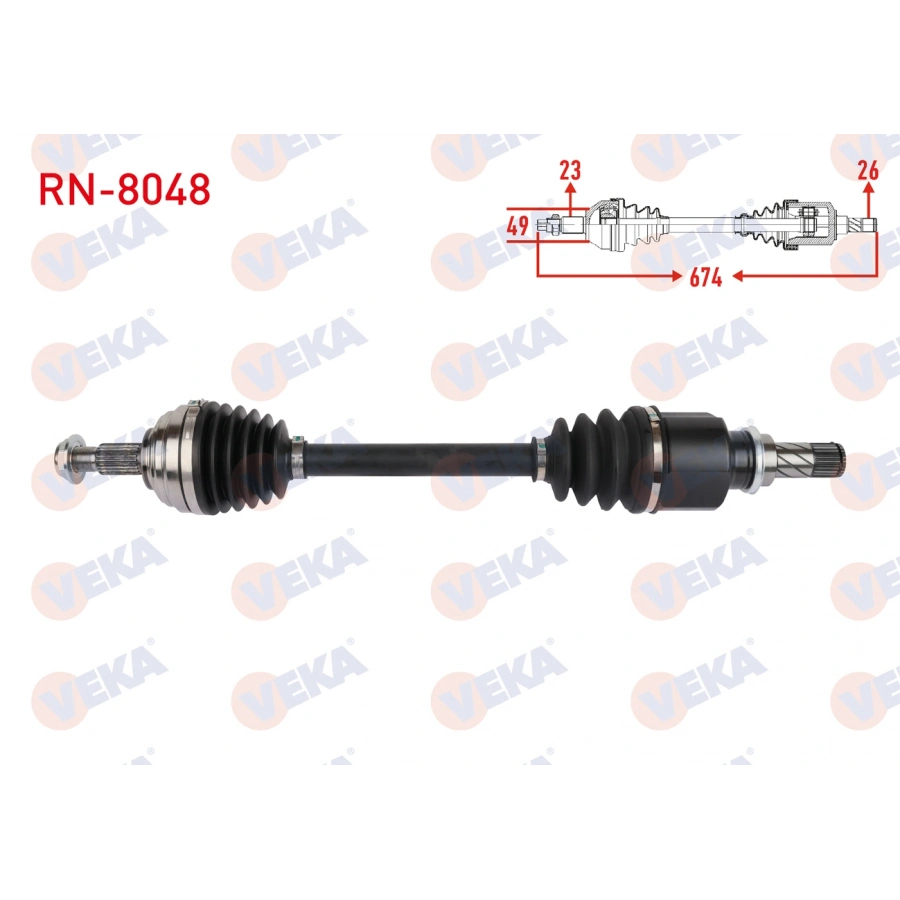 KOMPLE AKS SOL ON UZUNLUK 675mm RENAULT MEGANE II 1.4i 16v - 1.5 DCI - 1.6i 16v 2002-2008