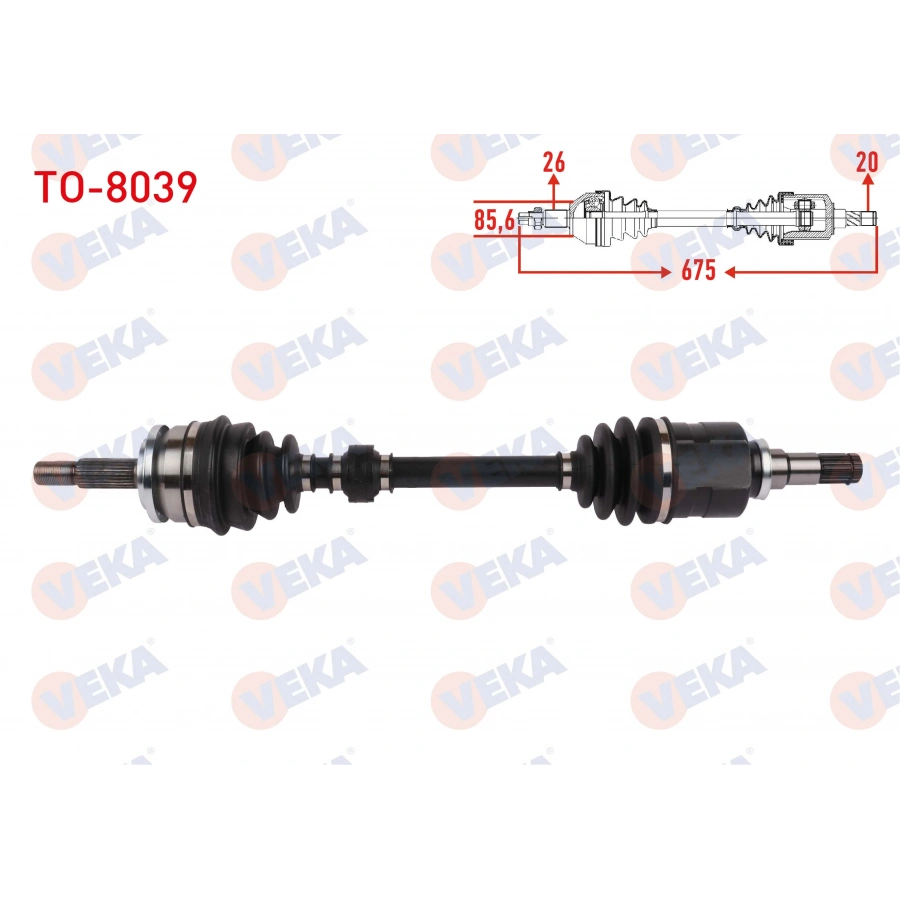 KOMPLE AKS SOL ON UZUNLUK 675mm TOYOTA AVENSIS (T27) 1.6 VVT-I 2008-2018