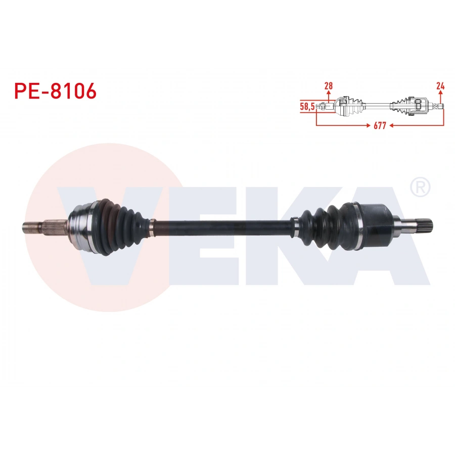 KOMPLE AKS SAG ON UZUNLUK 919mm PEUGEOT RIFTER 1.5 HDI 2019-/ PARTNER 1.5 HDI 2018- / CITROEN BERLINGO 1.5 HDI 2018- / OPEL COMBO 1.5 CDTI 2019-