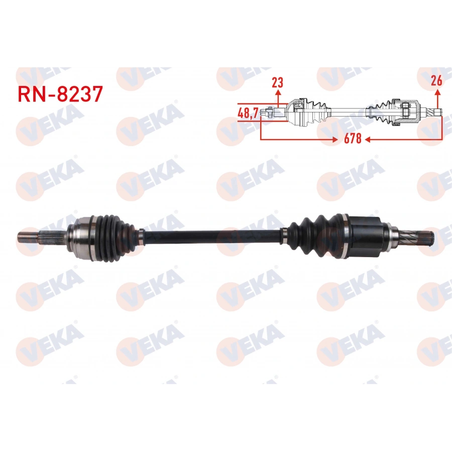 KOMPLE AKS SOL ON UZUNLUK 678mm RENAULT CAPTUR 0.9 Tce M-T 2013-
