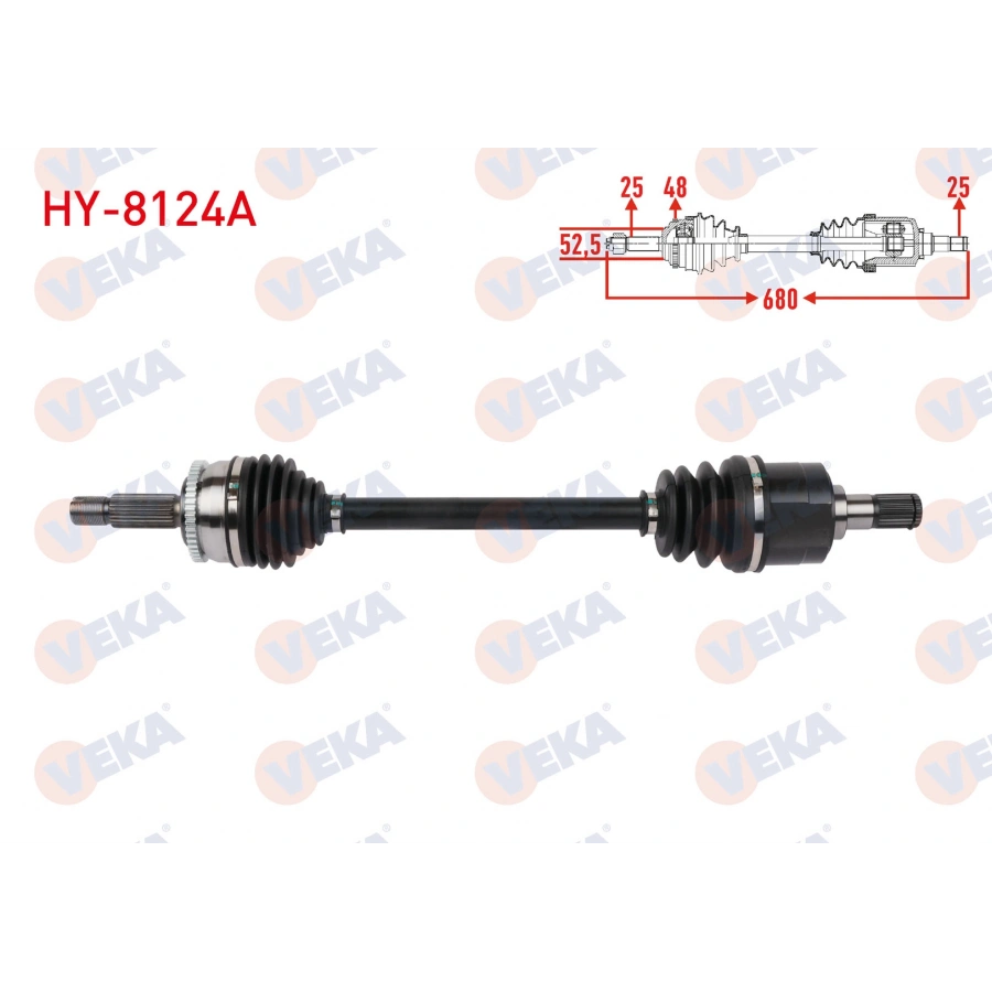 KOMPLE AKS SOL ON UZUNLUK 680mm ABSLI 48 DIS HYUNDAI i20 1.4 M-T 2015-