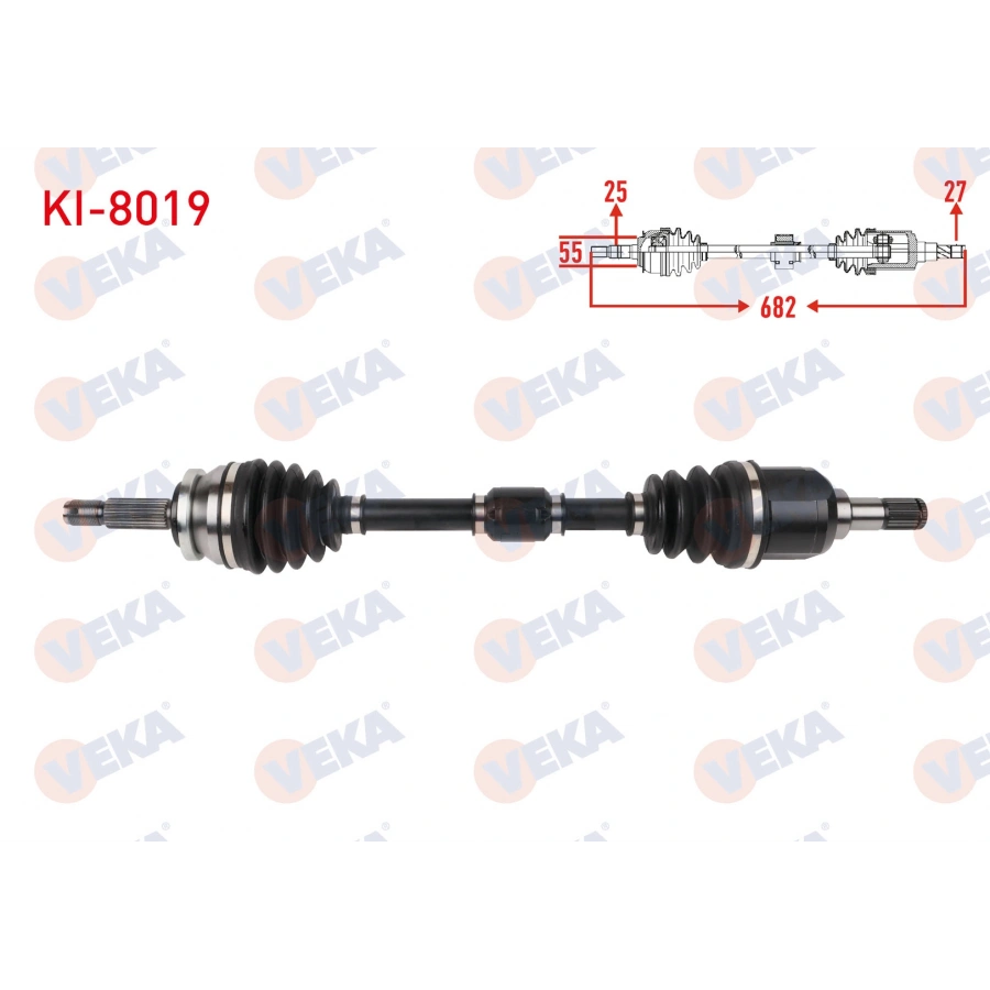 KOMPLE AKS SOL ON UZUNLUK 682mm KIA STONIC 1.0 T-GDI 7 DCT 2017-