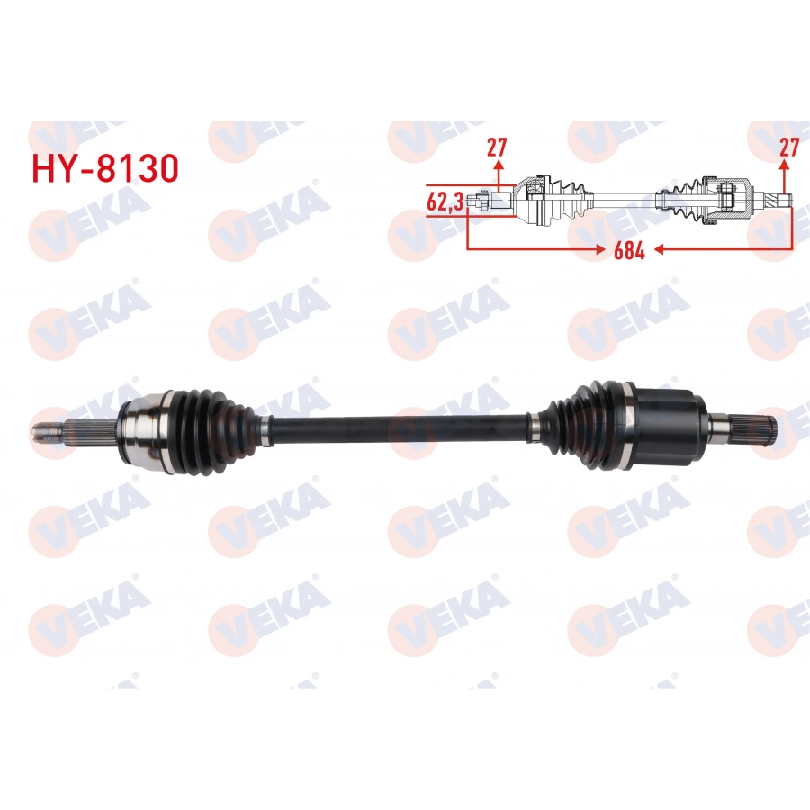KOMPLE AKS SOL ON UZUNLUK 684mm HYUNDAI ELANTRA 1.6 A-T 2021-