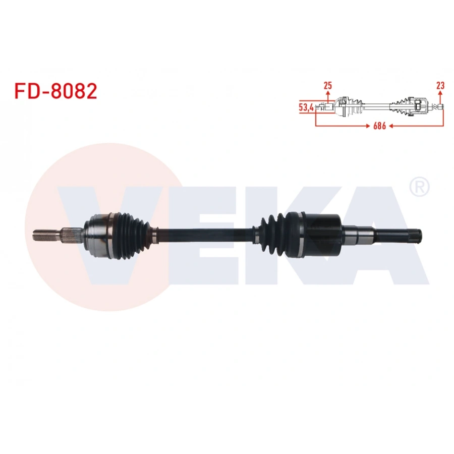 KOMPLE AKS SOL ON UZUNLUK 686mm FORD FOCUS IV 1.5 TDCI A-T 8 ILERI 2018-