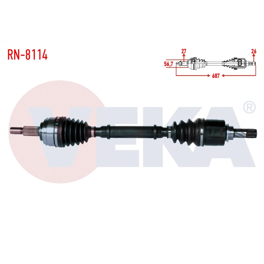 KOMPLE AKS SOL ON UZUNLUK 687mm RENAULT LAGUNA II (BG0/1) 1.5 dCi 2007-20015