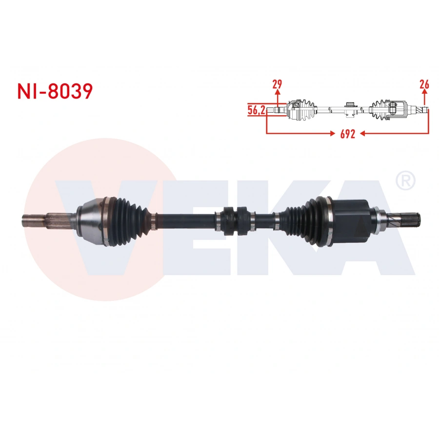 KOMPLE AKS SOL ON UZUNLUK 692mm NISSAN JUKE (F15) 1.6 M-T 2010-