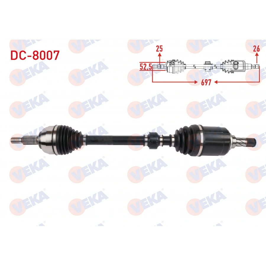 KOMPLE AKS SOL ON UZUNLUK 697mm DACIA DUSTER 1.0 TCe 2019-