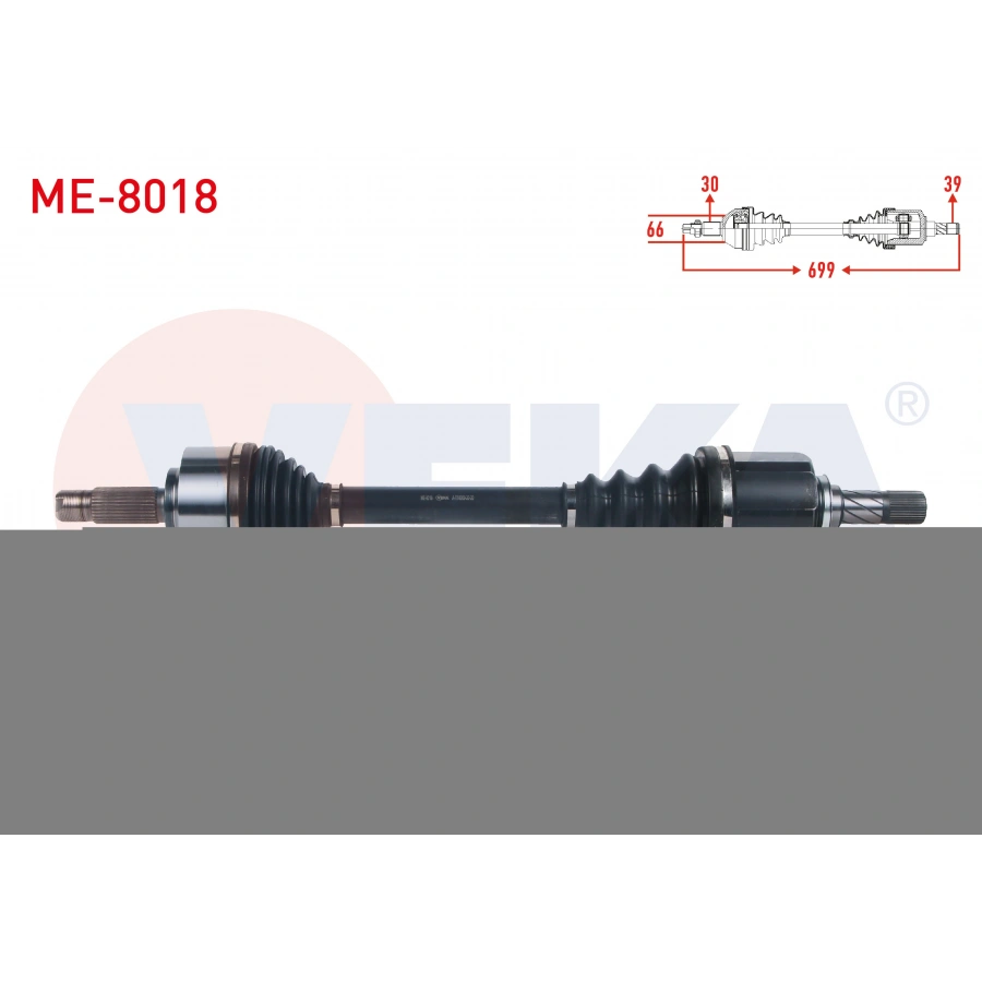 KOMPLE AKS SOL ON UZUNLUK 699mm MERCEDES VITO (W447) 111 CDI - 114 CDI - 116 CDI 2014-