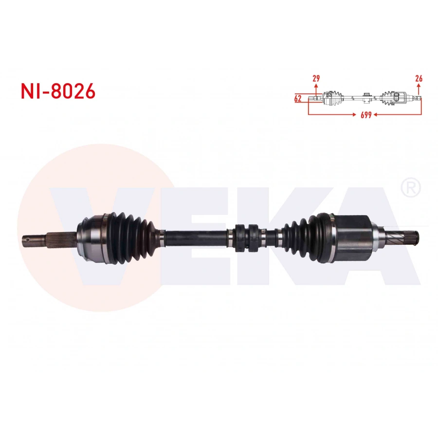 KOMPLE AKS SAG ON UZUNLUK 950mm RENAULT KADJAR 1.5 DCI M-T 2015- / NISSAN QASHQAI II J11 1.5 dCi 2018-