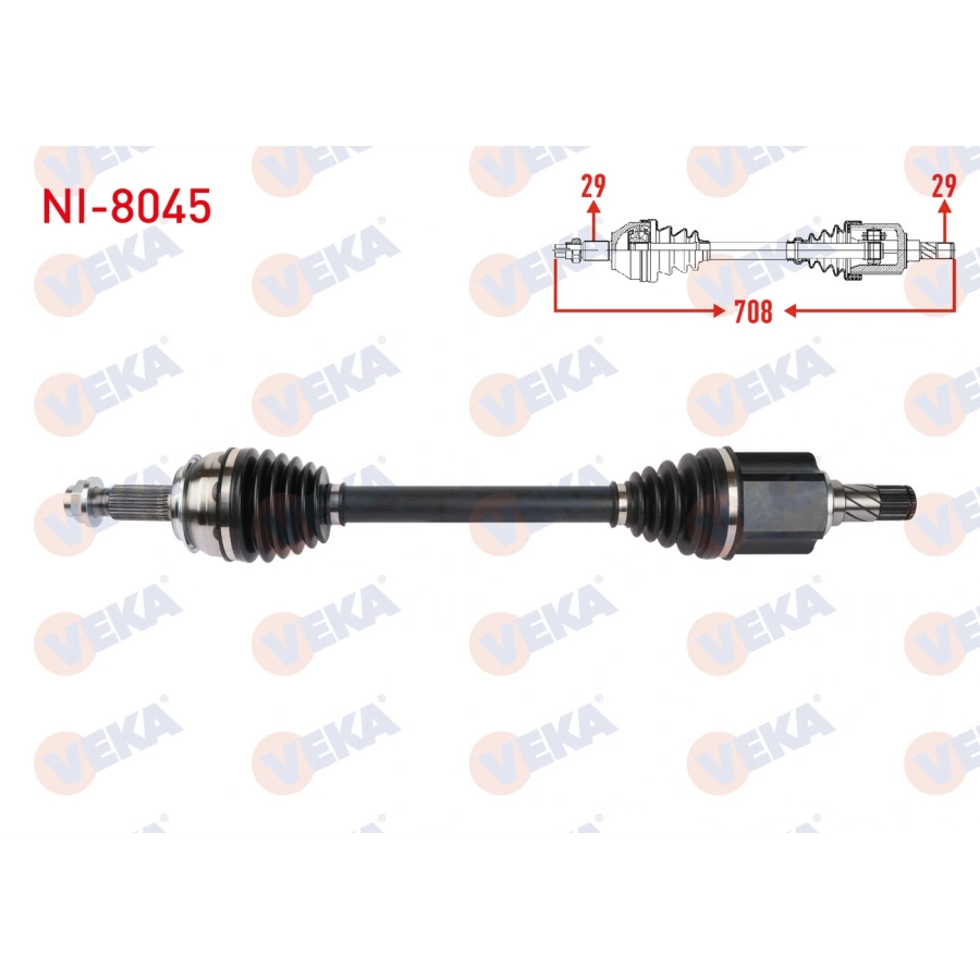 KOMPLE AKS SOL ON UZUNLUK 708mm NISSAN QASHQAI (J12) 1.3 DIG-T 2021-