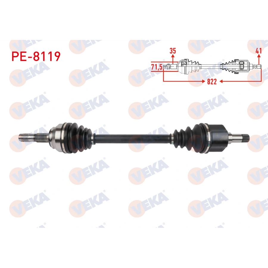 KOMPLE AKS SOL ON UZUNLUK 822mm PEUGEOT BOXER 2.0 - 2.2 HDI 6 M-T 2014-/ CITROEN JUMPER 2.0 - 2.2 HDI EURO 6 6M-T 2014-