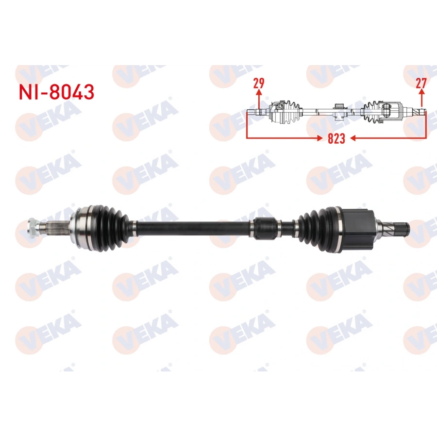 KOMPLE AKS SOL ON UZUNLUK 823mm NISSAN QASHQAI (J12) 1.5 e-Power 2021-