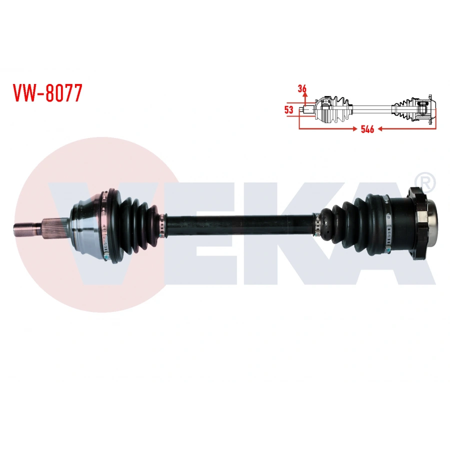 KOMPLE AKS SOL ON VOLKSWAGEN GOLF IV (1J1) 1.6i 16v (BCB) M-T UZUNLUK 546mm 1997-2005