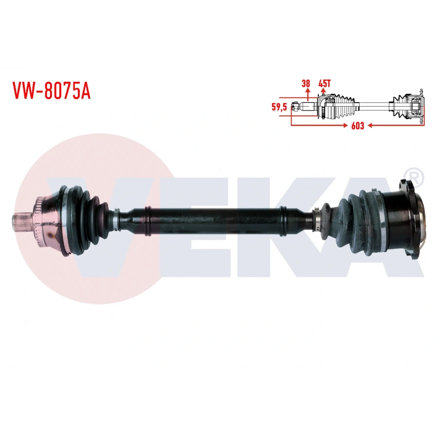 KOMPLE AKS SOL ON VOLKSWAGEN PASSAT (3B3) 2.5 TDI ABSLI 45 DIS M-T UZUNLUK 603mm 2000-2005