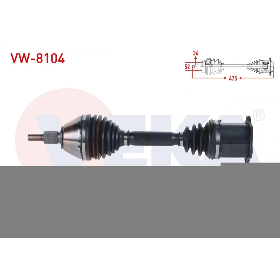 KOMPLE AKS SOL ON VOLKSWAGEN POLO (6R) 1.0 TSI A-T UZUNLUK 475 mm 2009-