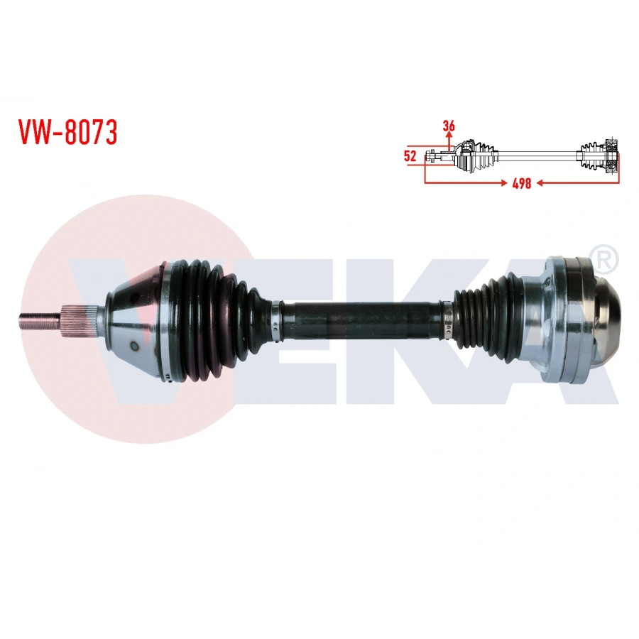 KOMPLE AKS SOL ON VOLKSWAGEN POLO (6R,6C) 1.6 TDI A-T UZUNLUK 498mm 2009-