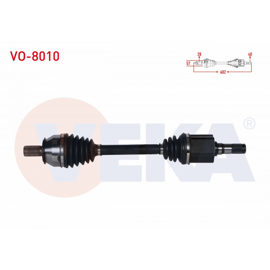KOMPLE AKS SOL ON VOLVO V60 1.6 D A-T UZUNLUK 602 mm 2010-