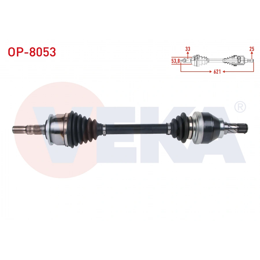 KOMPLE AKS SOL ONUZUNLUK 621mm OPEL ASTRA K 1.4 TURBO - 1.6 CDTI M/T 2015-