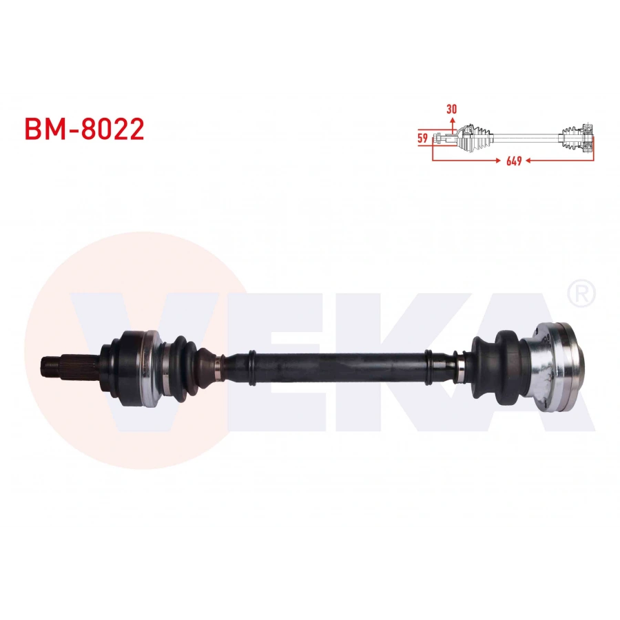 KOMPLE AKS SOL-SAG ARKA BMW 5 SERISI (E60) 530 D UZUNLUK 649 mm 2003-2010