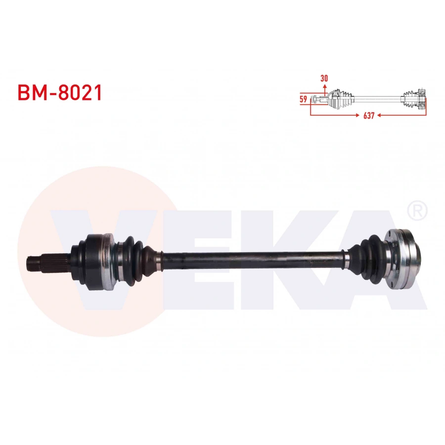 KOMPLE AKS SOL-SAG ARKA BMW X5 (E53) 3.0 D UZUNLUK 637 mm 2000-2007