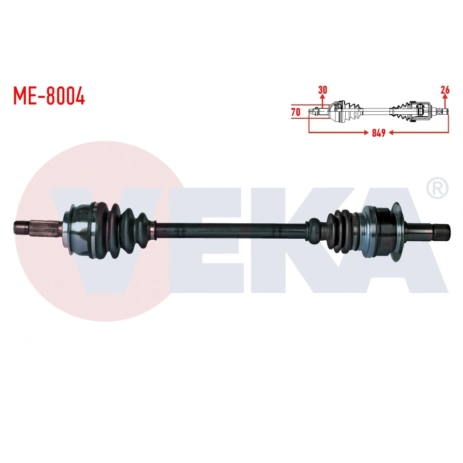 KOMPLE AKS SOL-SAG ARKA MERCEDES VITO (W639) 111 CDI UZUNLUK 849mm 2003-2014