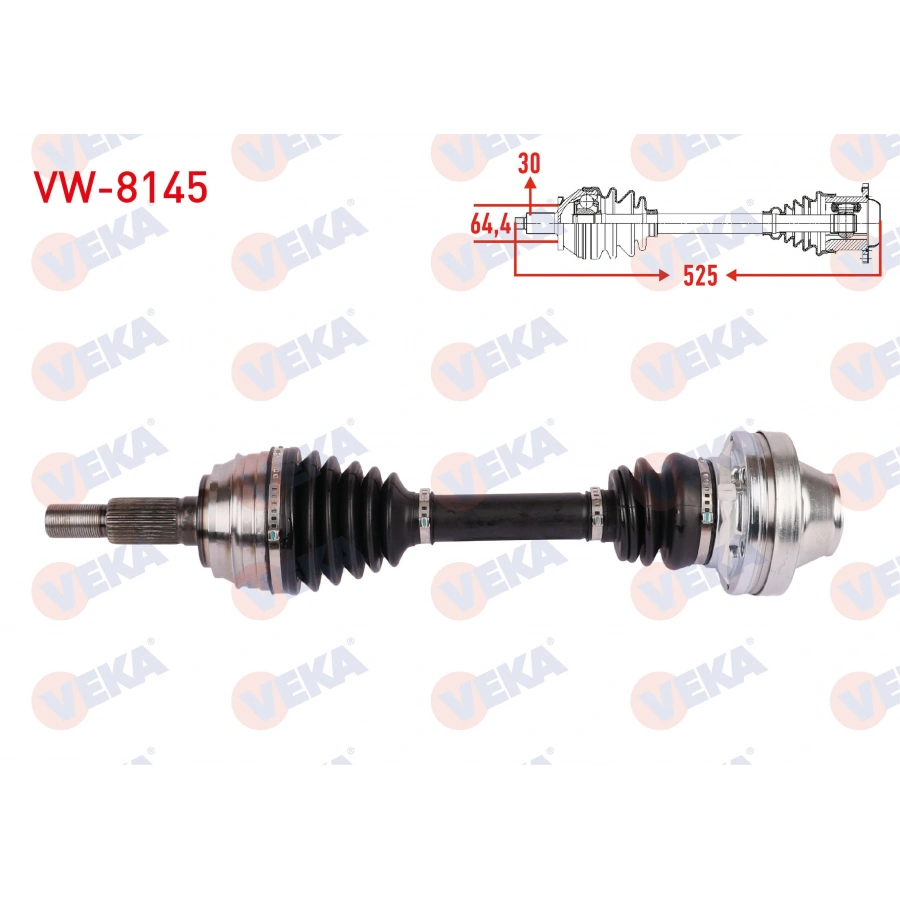 KOMPLE AKS SOL-SAG ARKA UZUNLUK 525mm VOLKSWAGEN TOUAREG 3.0 TDI 2004-2010 / AUDI Q7 3.0 TDI 2006-2015 / PORSCHE CAYENNE 3.0 D 2010-2018 / 3.2 2003-2007
