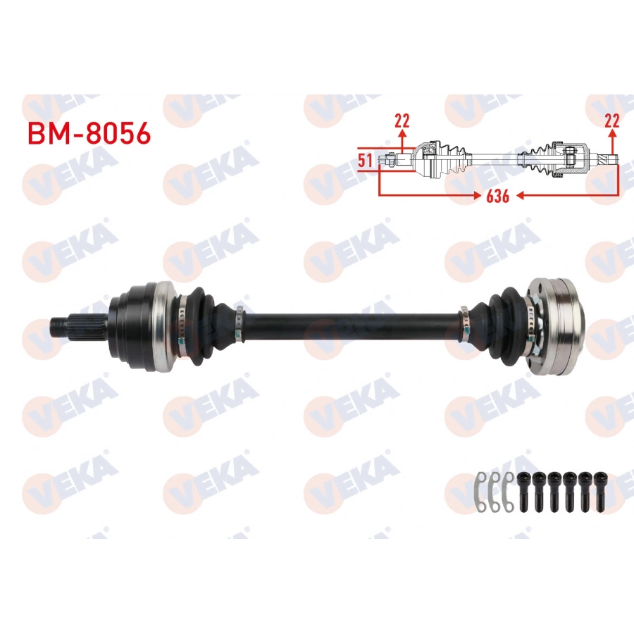 KOMPLE AKS SOL-SAG ARKA UZUNLUK 574mm BMW 3 SERISI (E30) 316i, 318i 1987-1991