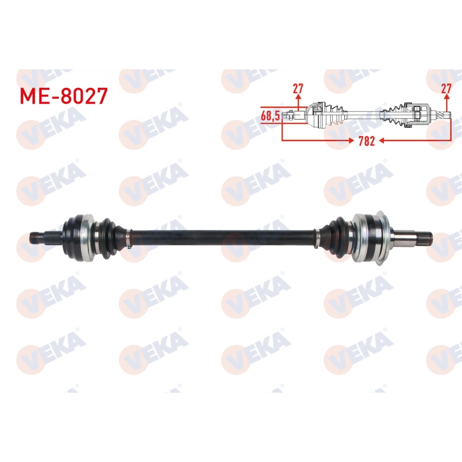 KOMPLE AKS SOL-SAG ARKA UZUNLUK 782mm MERCEDES C SERISI (W205) C 180 - C 200 D - C 220 D A-T 2015-