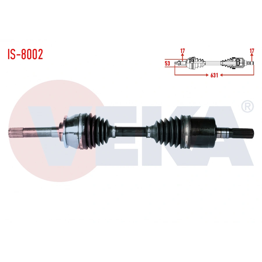 KOMPLE AKS SOL-SAG ON ISUZU D-MAX 2.5 D 4X4 UZUNLUK 631mm 2012-