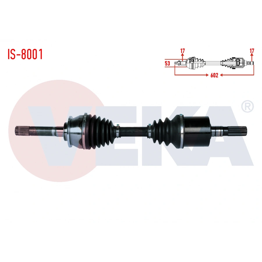 KOMPLE AKS SOL-SAG ON ISUZU D-MAX (8DH) 2.5 D 4X4 UZUNLUK 602mm 2002-2012