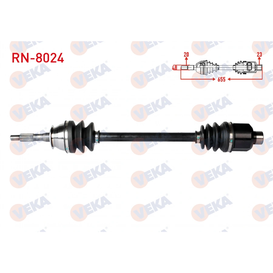 KOMPLE AKS SOL-SAG ON RENAULT R12 1.3 UZUNLUK 654mm 1971-2000