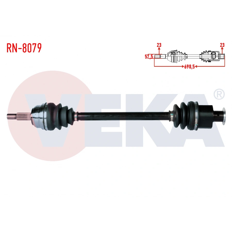 KOMPLE AKS SOL-SAG ON RENAULT R21 (B48,L48) CONCORDE 2.0 UZUNLUK 698,5mm 1986-1993