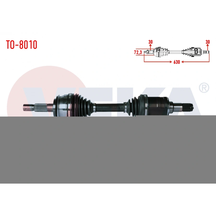 KOMPLE AKS SOL-SAG ON TOYOTA HI-LUX PICK UP (TGN1_, GGN2_, GGN1_, KUN2_, KUN1_) 2.5 D-4D 4X4 UZUNLUK 630mm 2005-2011