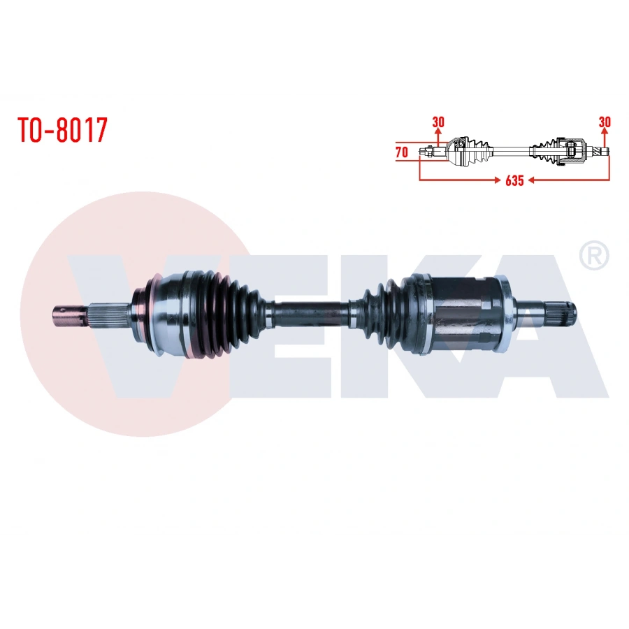 KOMPLE AKS SOL-SAG ON TOYOTA HI-LUX VII PICK-UP REVO (_N1_) 2.4 D 4X4 UZUNLUK 635mm 2015-