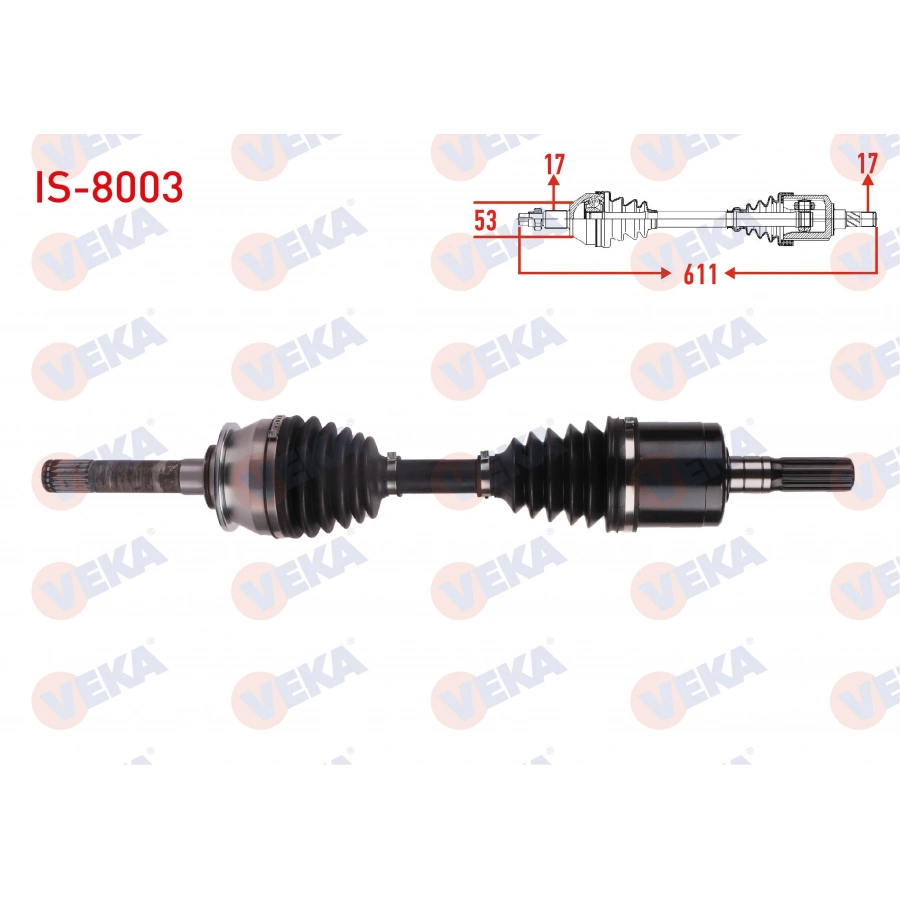 KOMPLE AKS SOL-SAG ON UZUNLUK 611mm ISUZU D-MAX 2.5 D - 3.0 4X4 2007-2012