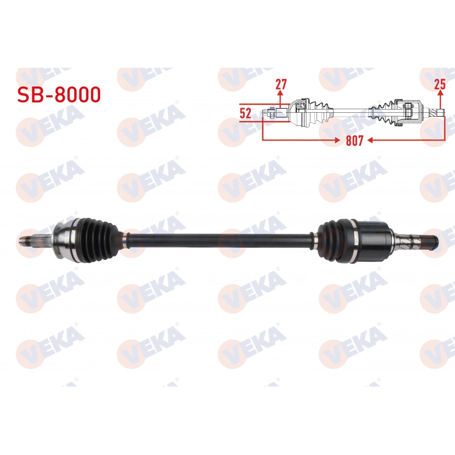 KOMPLE AKS SOL-SAG ON UZUNLUK 807mm SUBARU FORESTER 2.0 i AWD, 2.0 D AWD <2014