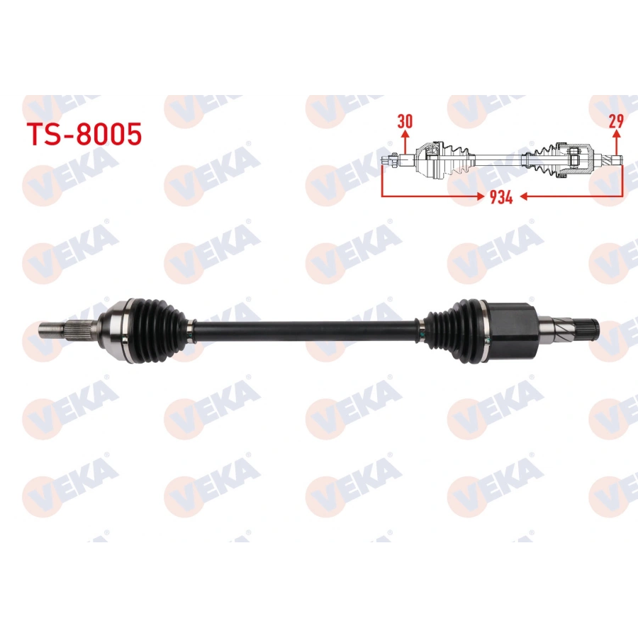 KOMPLE AKS SOL-SAG ON UZUNLUK 834mm TESLA MODEL Y EV 2019-