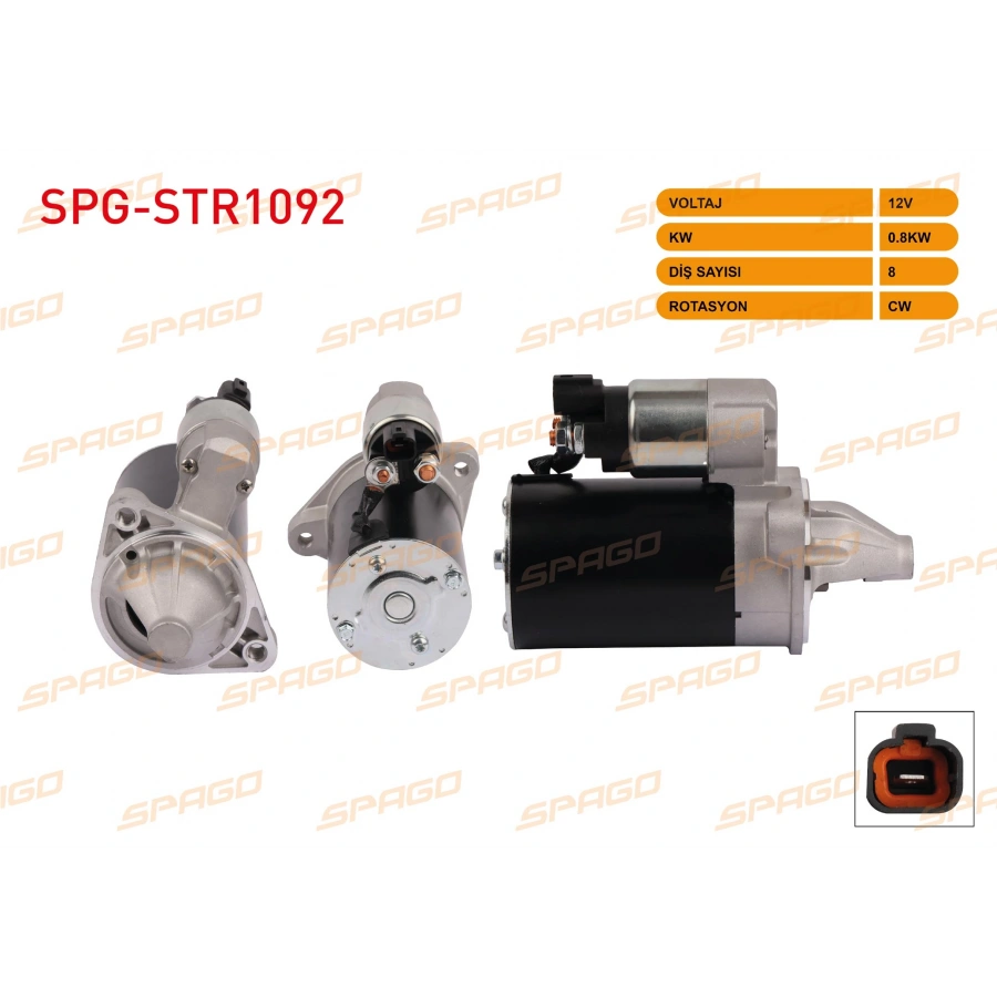 MARS MOTORU 12V 0.9KW 8 DIS CW RIO III 11-17 - PICANTO 11-17 / i10 08-13 - i20 08-15 (1.0 1.2 BENZINLI ARACLAR ICIN)