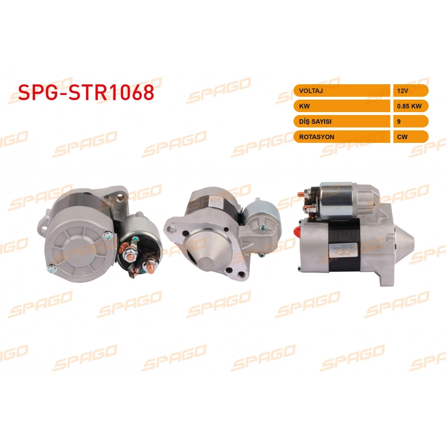 MARS MOTORU 12V 0.9KW 9 DIS CW (STR3220) CLIO I II III IV - SYMBOL II III / LOGAN - SANDERO (1.2 BENZINLI ARACLAR ICIN)