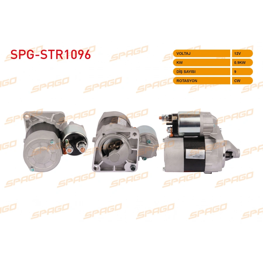 MARS MOTORU 12V 0.9KW 9 DIS CW (STR3262) EGEA 15-20 - LINEA 07-17 - FIORINO 14-24 (BENZINLI START-STOPSUZ ARACLAR ICIN)