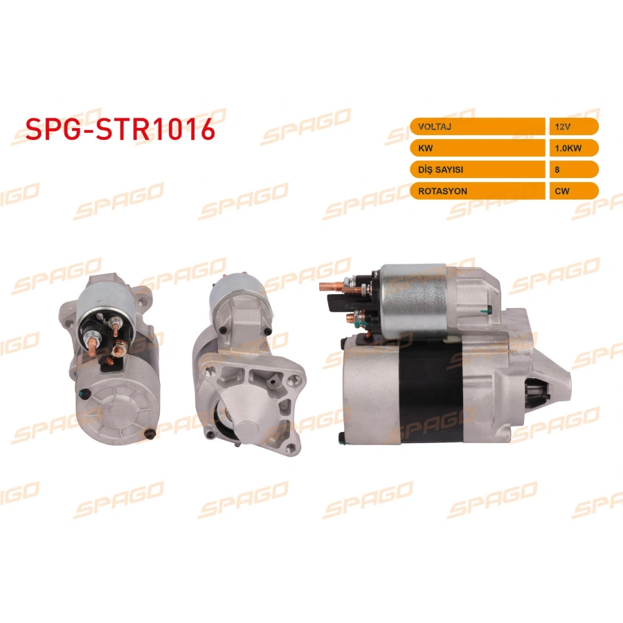 MARS MOTORU 12V 1.0KW 8 DIS CW (STR3230) CLIO I II - MEGANE I II - LAGUNA II (1.4 1.6 BENZINLI ARACLAR ICIN)