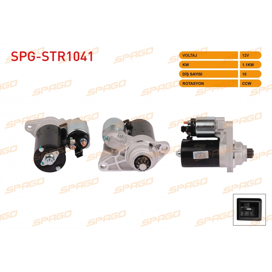 MARS MOTORU 12V 1.1KW 10 DIS CCW (STR6556) POLO IV - GOLF IV - BORA I (BENZINLI ARACLAR ICIN)