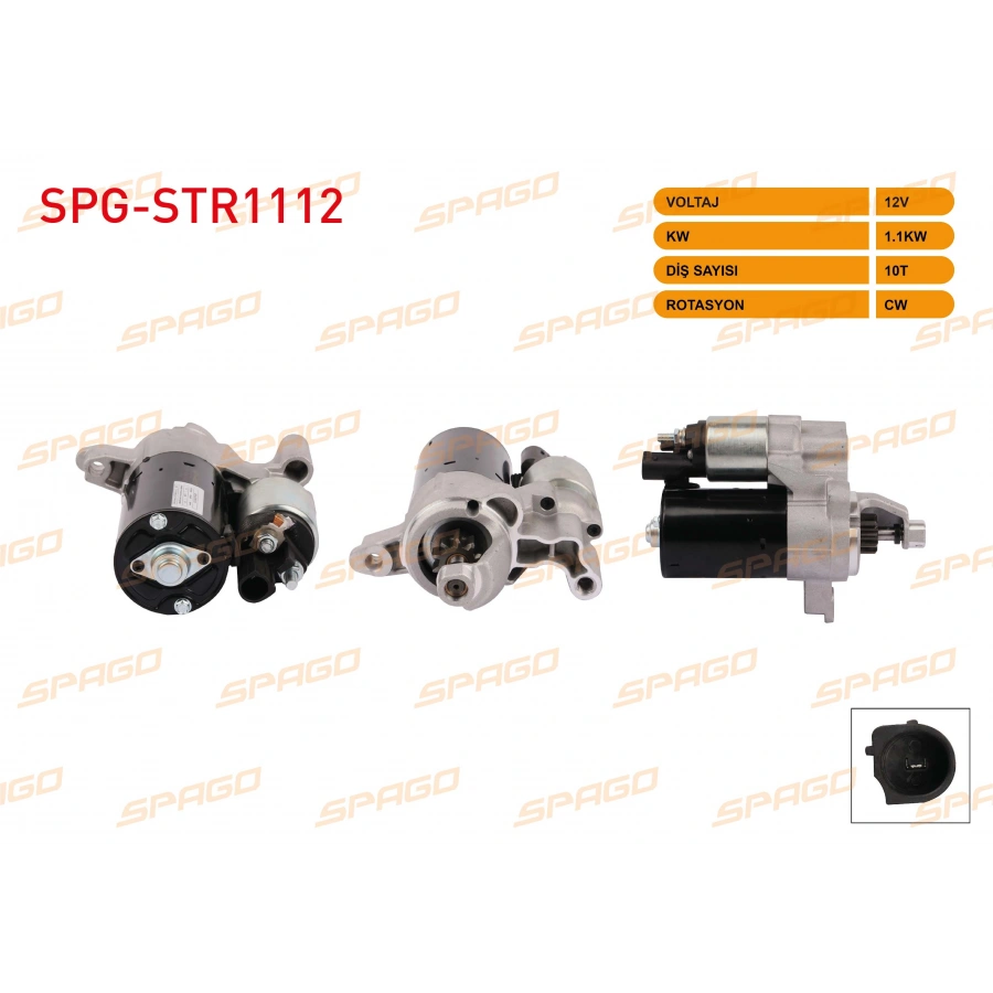 MARS MOTORU 12V 1.1KW 10 DIS CW A4 08-15 - A5 07-17 - A6 11-18 / MACAN 14-18 (BENZINLI ARACLAR ICIN)