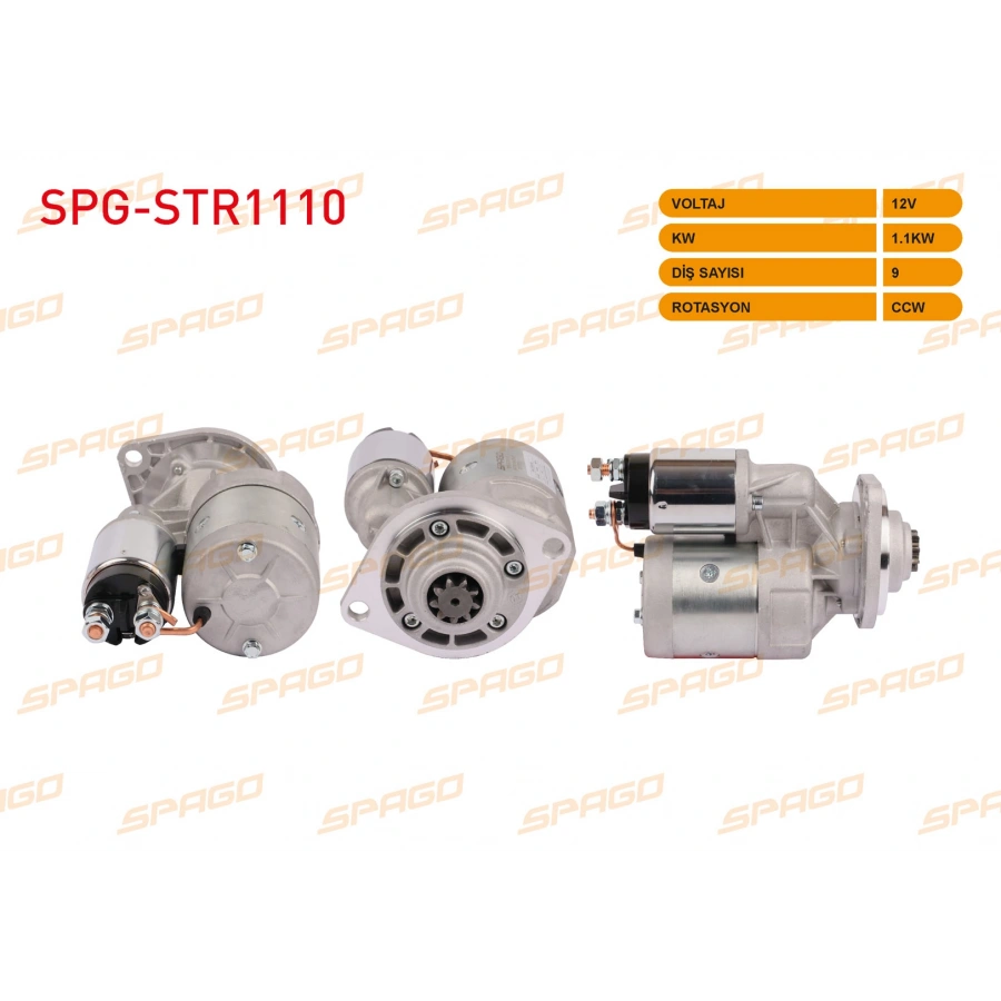 MARS MOTORU 12V 1.1KW 9 DIS CCW (STR6552) SKODA FELICIA 1.3 LX GLX 95-03 - FAVORIT 135L 136 84-94