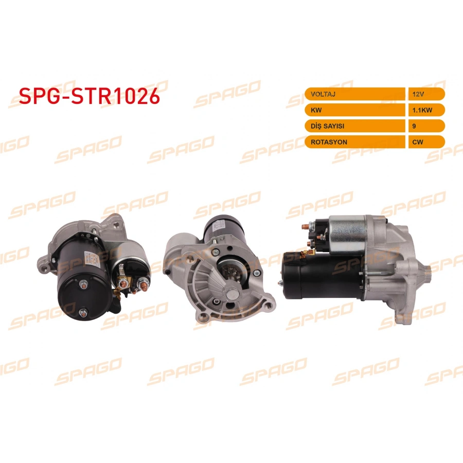 MARS MOTORU 12V 1.1KW 9 DIS CW (STR3030) PEUGEOT 305 306 405 406 / CITROEN XSARA (1.8 2.0 BENZINLI ARACLAR ICIN)
