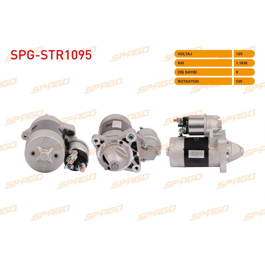 MARS MOTORU 12V 1.1KW 9 DIS CW (STR4692) FIAT SLX 98-00 - TEMPRA 90-96 - PALIO 96-02 - BRAVA 95-01